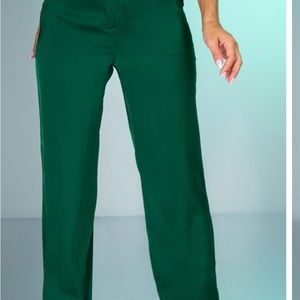 Forest Green Crossover Waist Active Wide Leg Pant main image 1